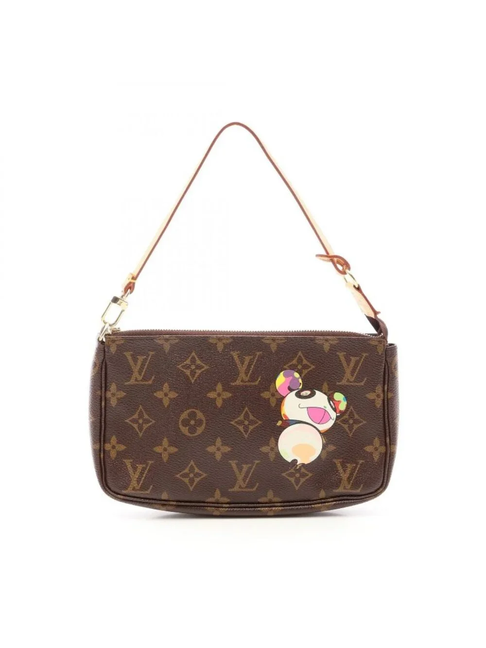 Louis Vuitton Handbag Pochette Accessory Soir Canvas Leather LV Takashi Murakami